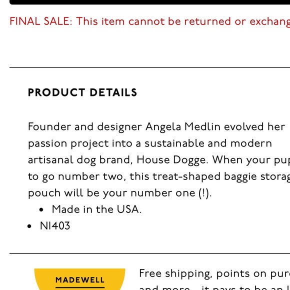 Madewell House Dogge Wool Pooch Pouch doggie bag dispenser - Picture 6 of 6